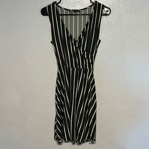 Green and white striped dress